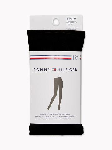 Női Tommy Hilfiger Fleece-Bélelt Footed Tights 1PK Zokni Szürke | HU 661WNB